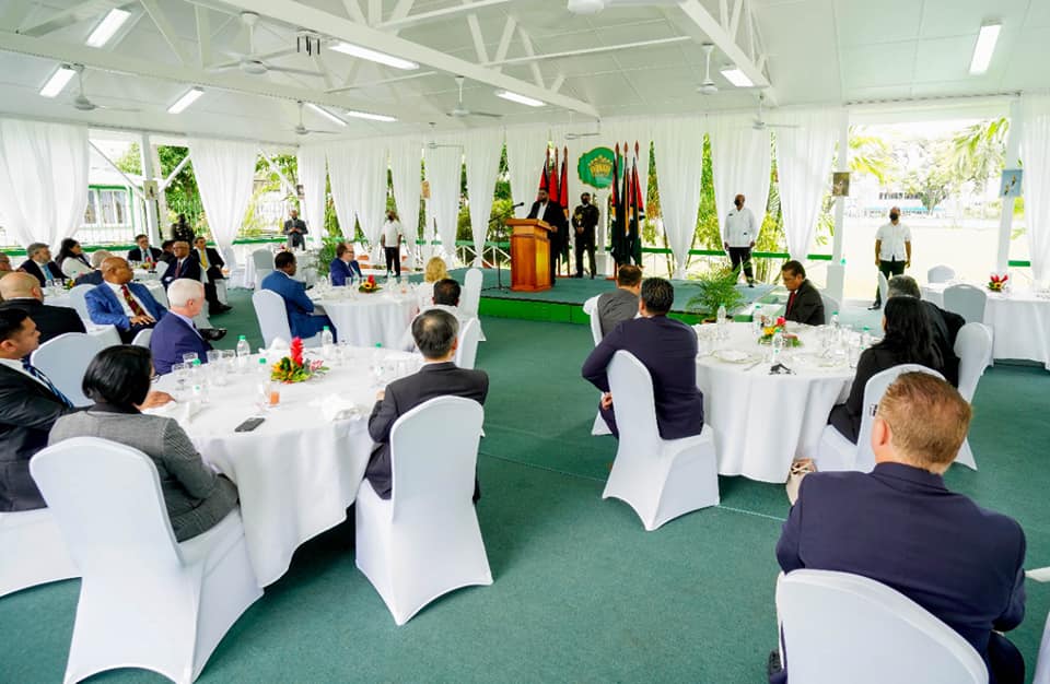 President Irfaan Ali's Luncheon with the Diplomatic Corps and members of his Cabinet at the Baridi Benab, State House.