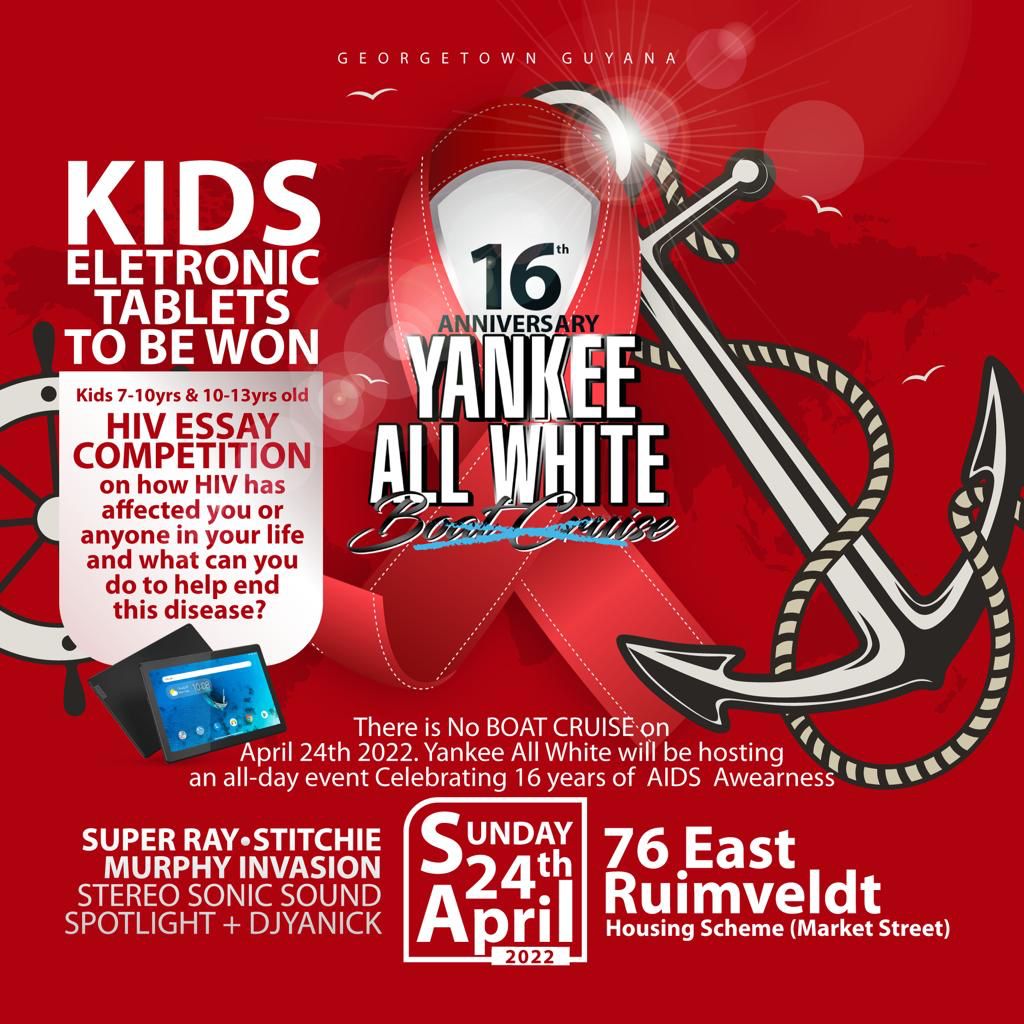 Yankee All White Boat Cruise HIV ESSAY COMPETITION Flyer.