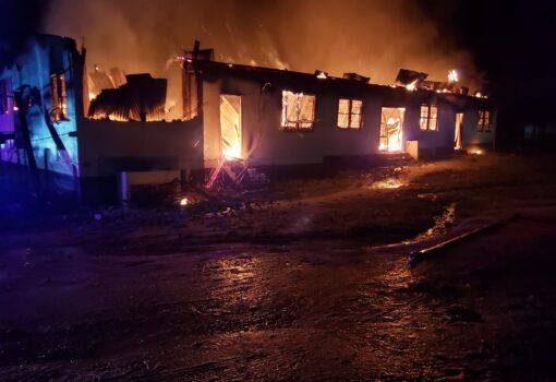 Protesting after the Mahdia Secondary School Dorm fire, which claimed the lives of 19 children. Photo from Michael McGarrell